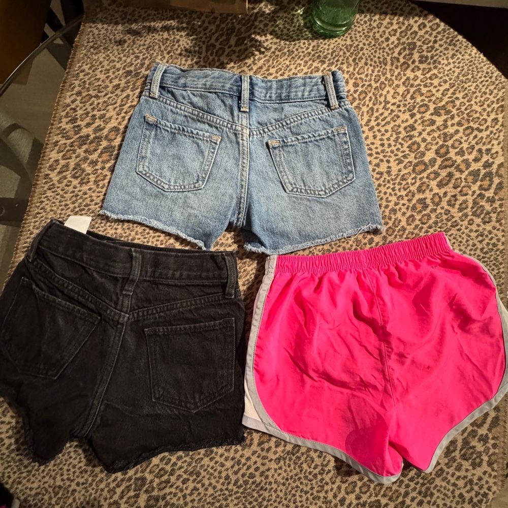 Old Navy Black and Blue Denim and pink Nike Shorts - Picture 5 of 10